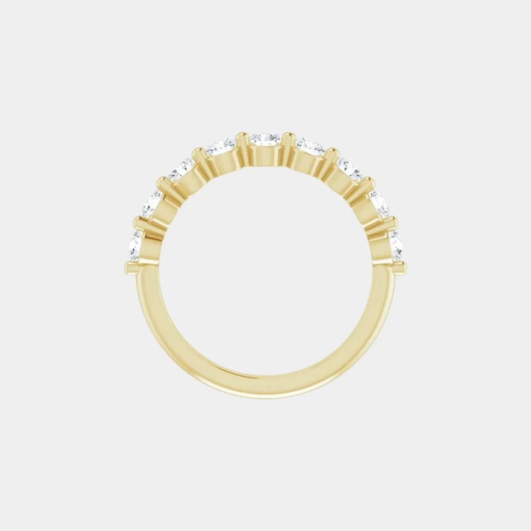 The Gold Single Prong Round Half Eternity