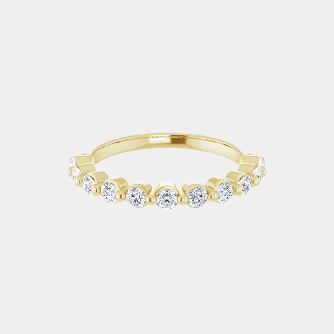 The Gold Single Prong Round Half Eternity
