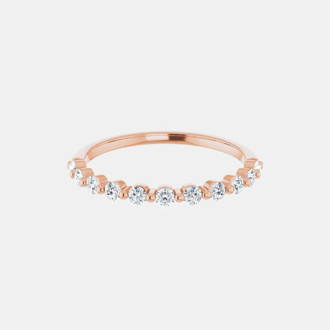 The Gold Single Prong Round Half Eternity