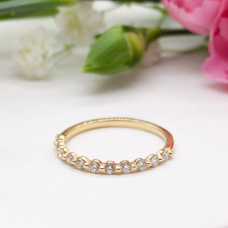 The Gold Single Prong Round Half Eternity