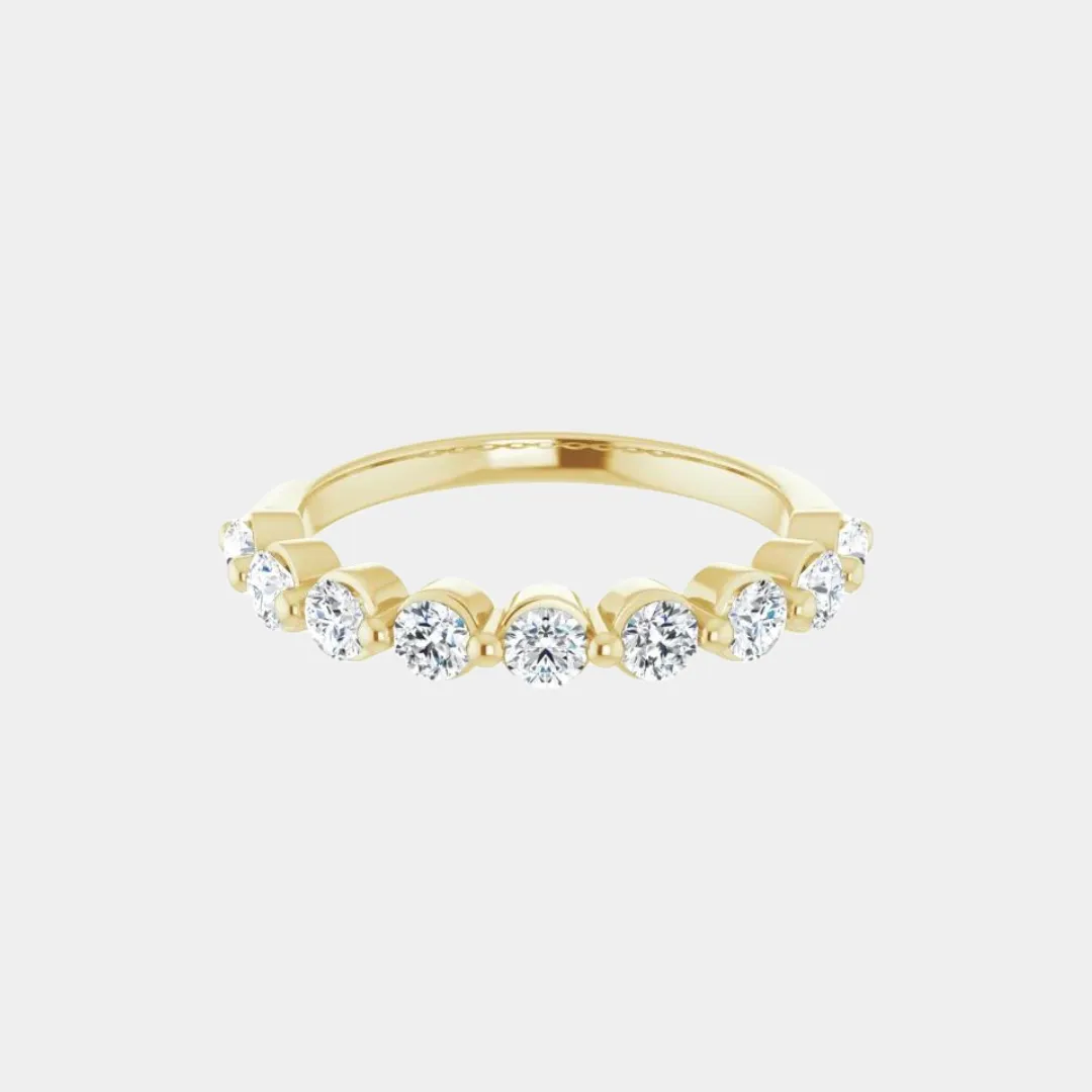 The Gold Single Prong Round Half Eternity