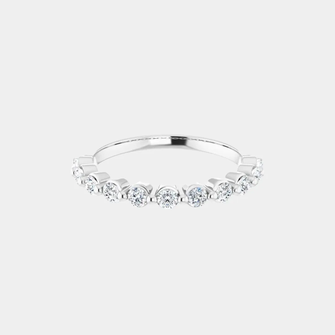 The Gold Single Prong Round Half Eternity