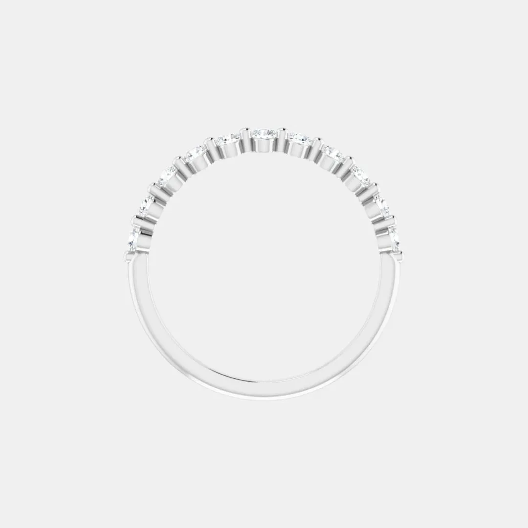 The Gold Single Prong Round Half Eternity
