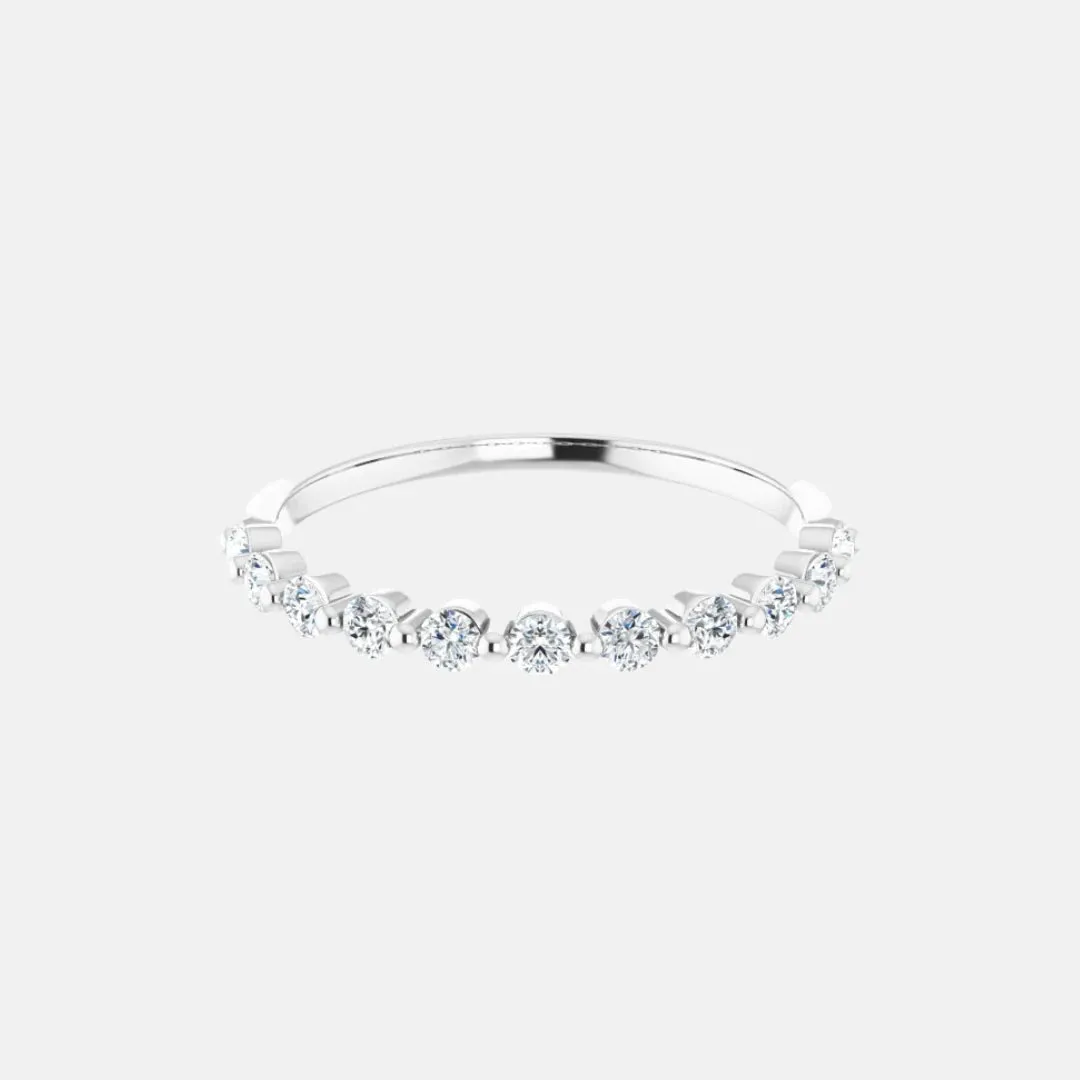 The Gold Single Prong Round Half Eternity