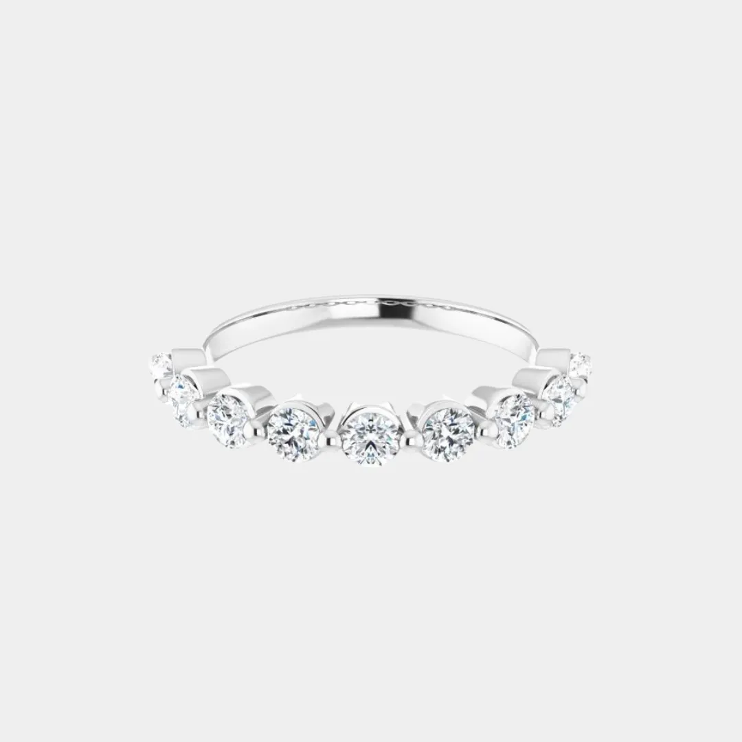 The Gold Single Prong Round Half Eternity
