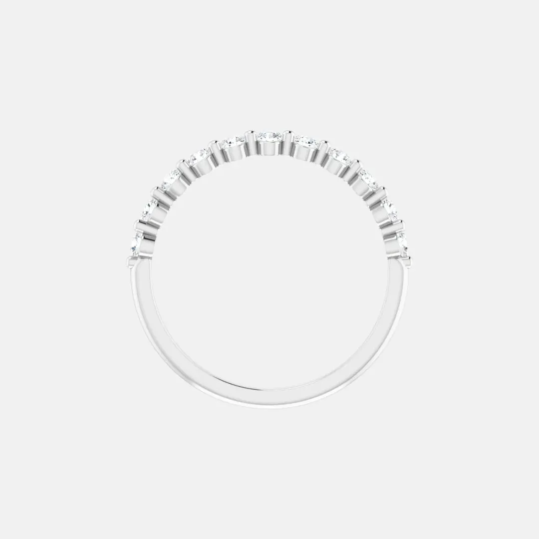 The Gold Single Prong Round Half Eternity