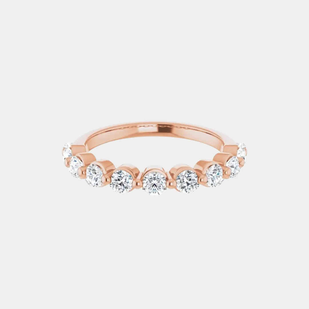 The Gold Single Prong Round Half Eternity