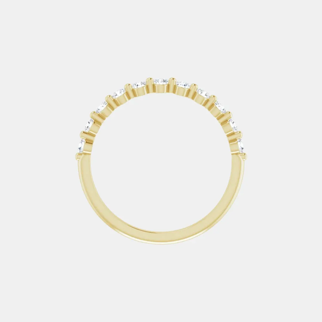 The Gold Single Prong Round Half Eternity
