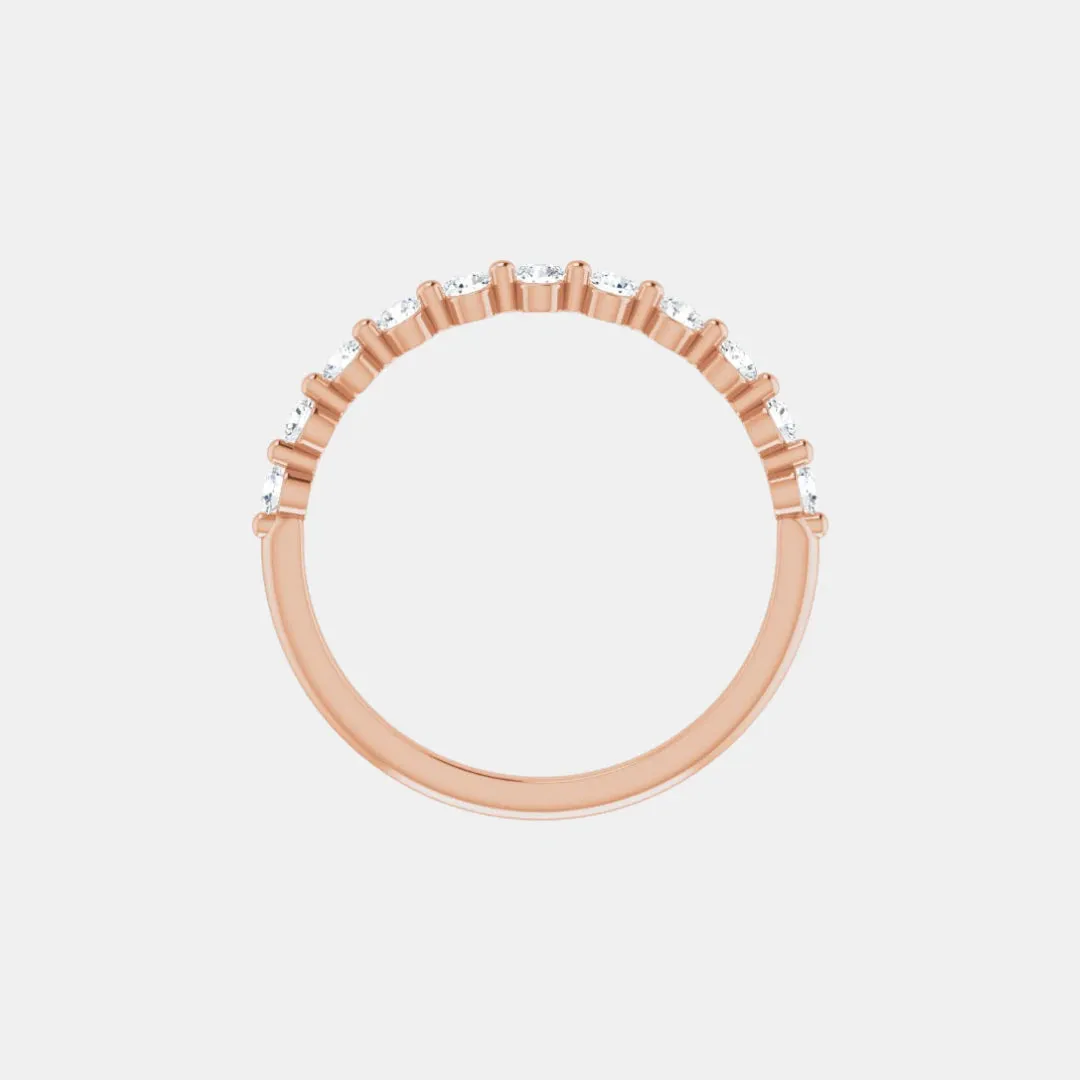 The Gold Single Prong Round Half Eternity