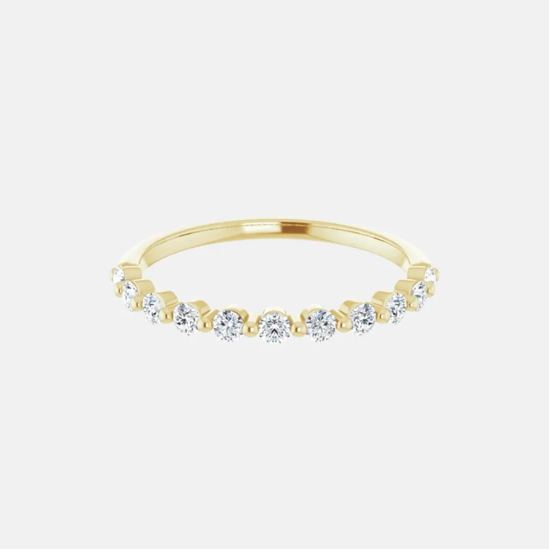 The Gold Single Prong Round Half Eternity