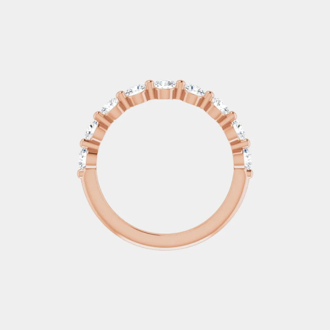 The Gold Single Prong Round Half Eternity