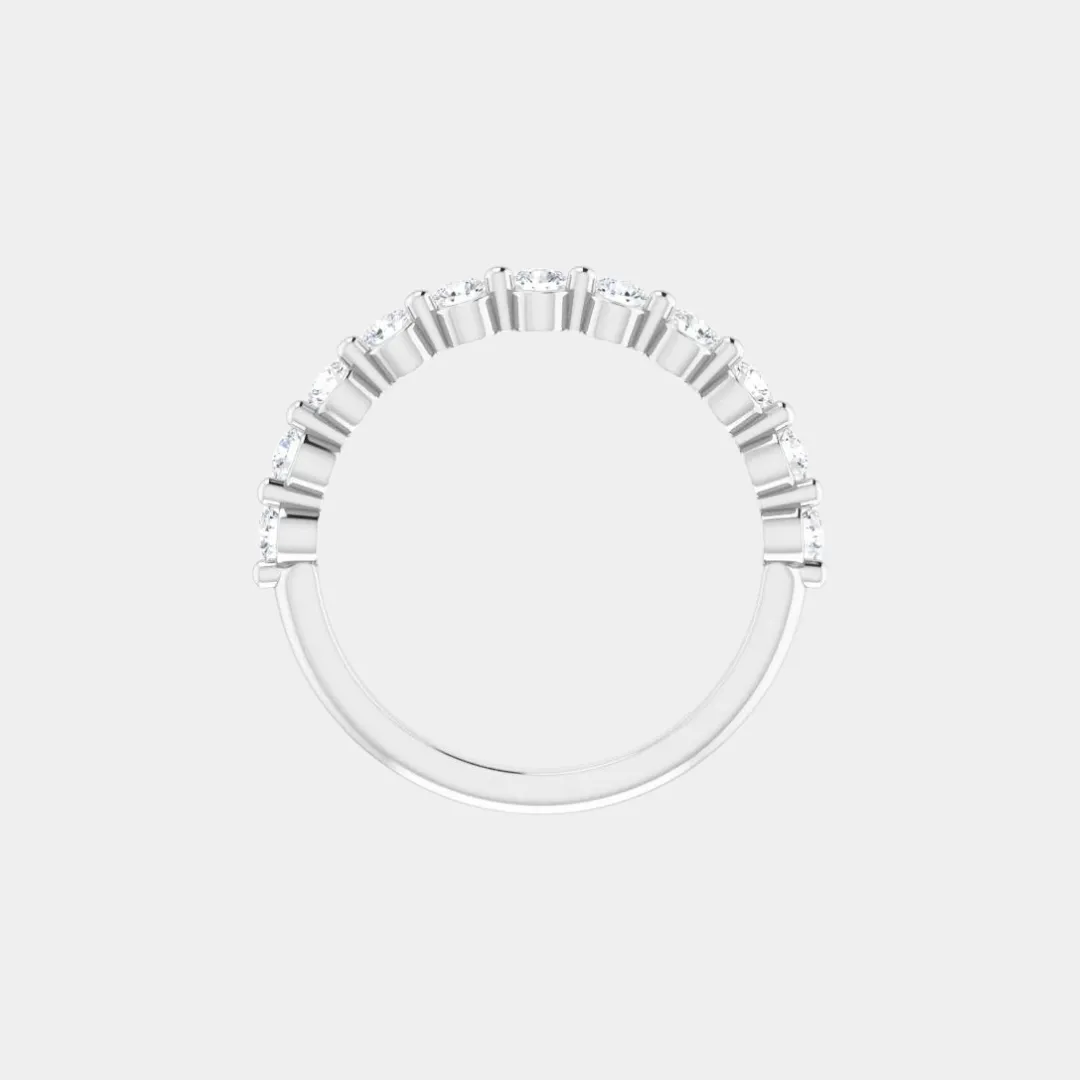 The Gold Single Prong Round Half Eternity