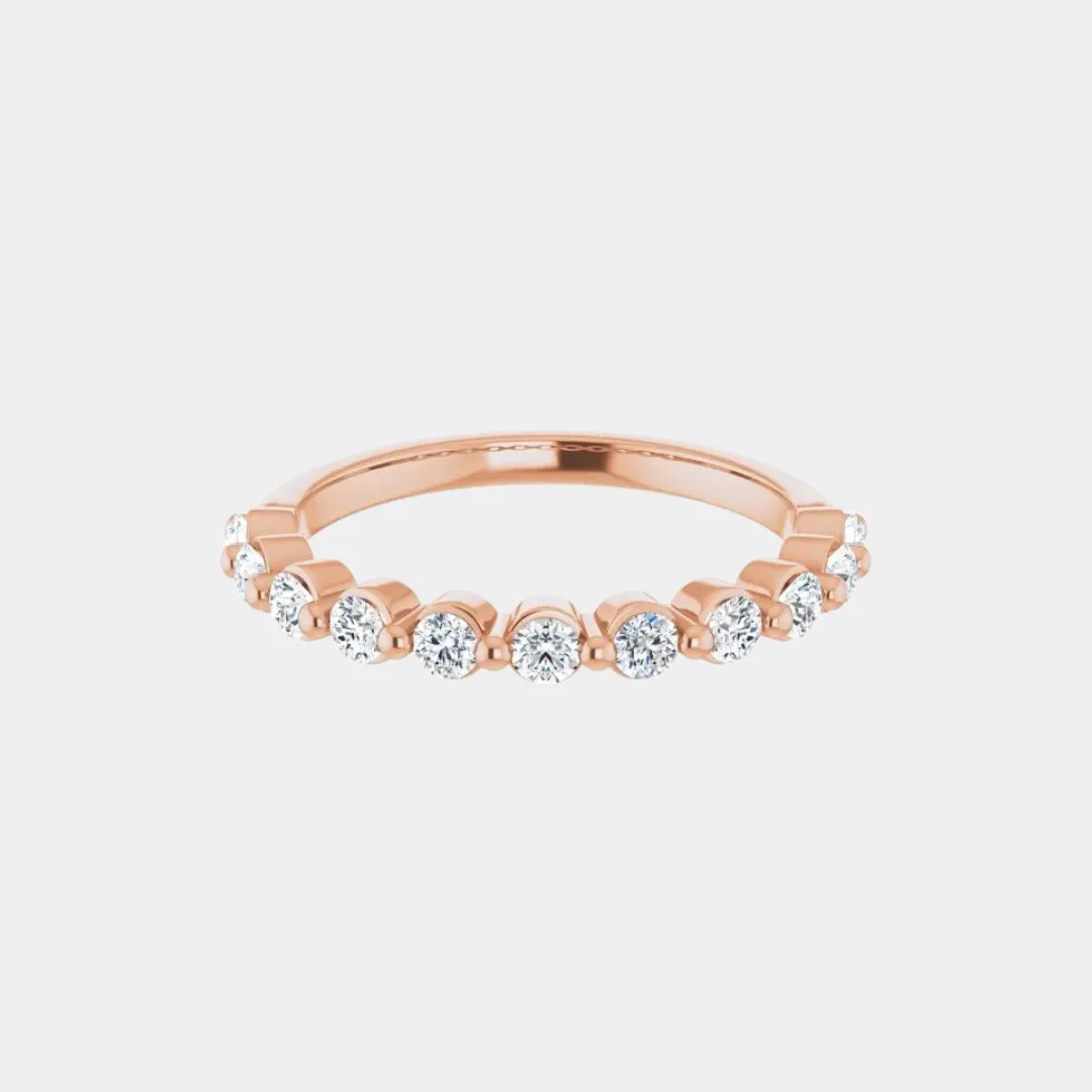 The Gold Single Prong Round Half Eternity
