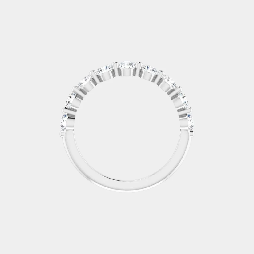 The Gold Single Prong Round Half Eternity