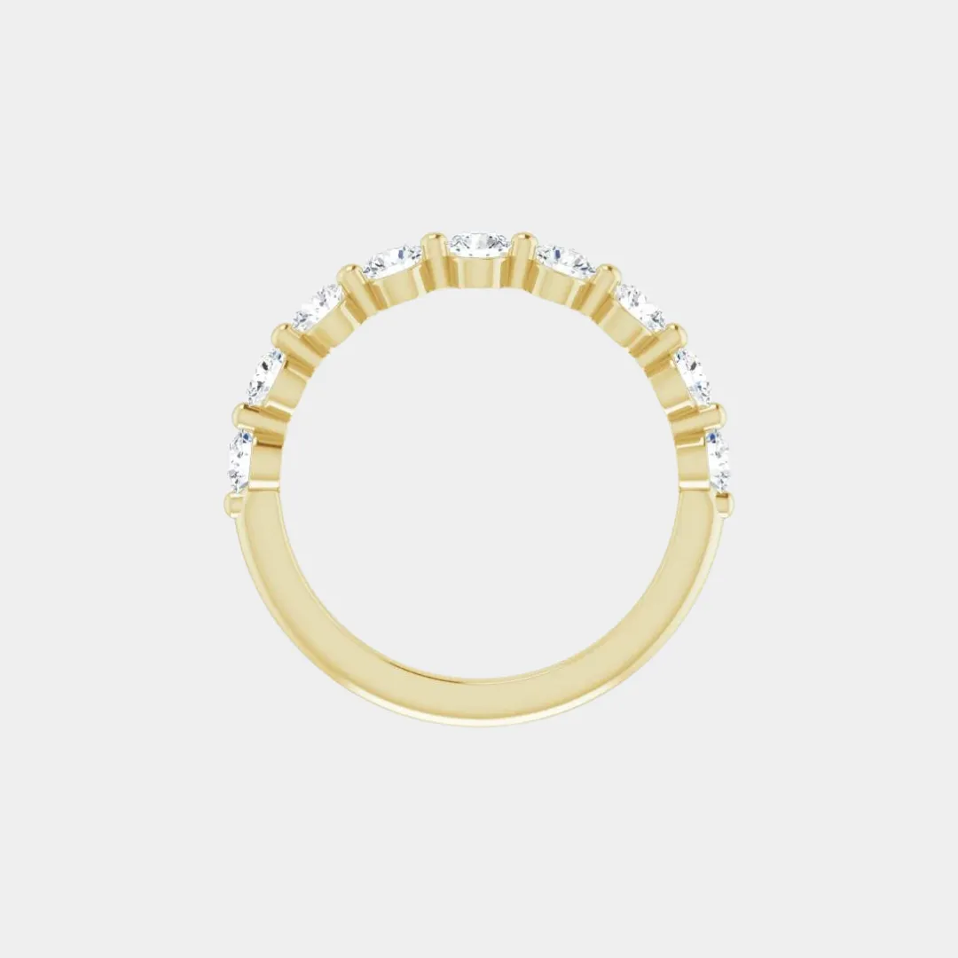 The Gold Single Prong Round Half Eternity