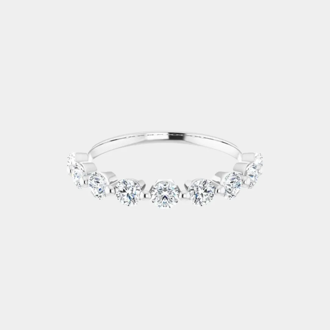 The Gold Single Prong Round Half Eternity