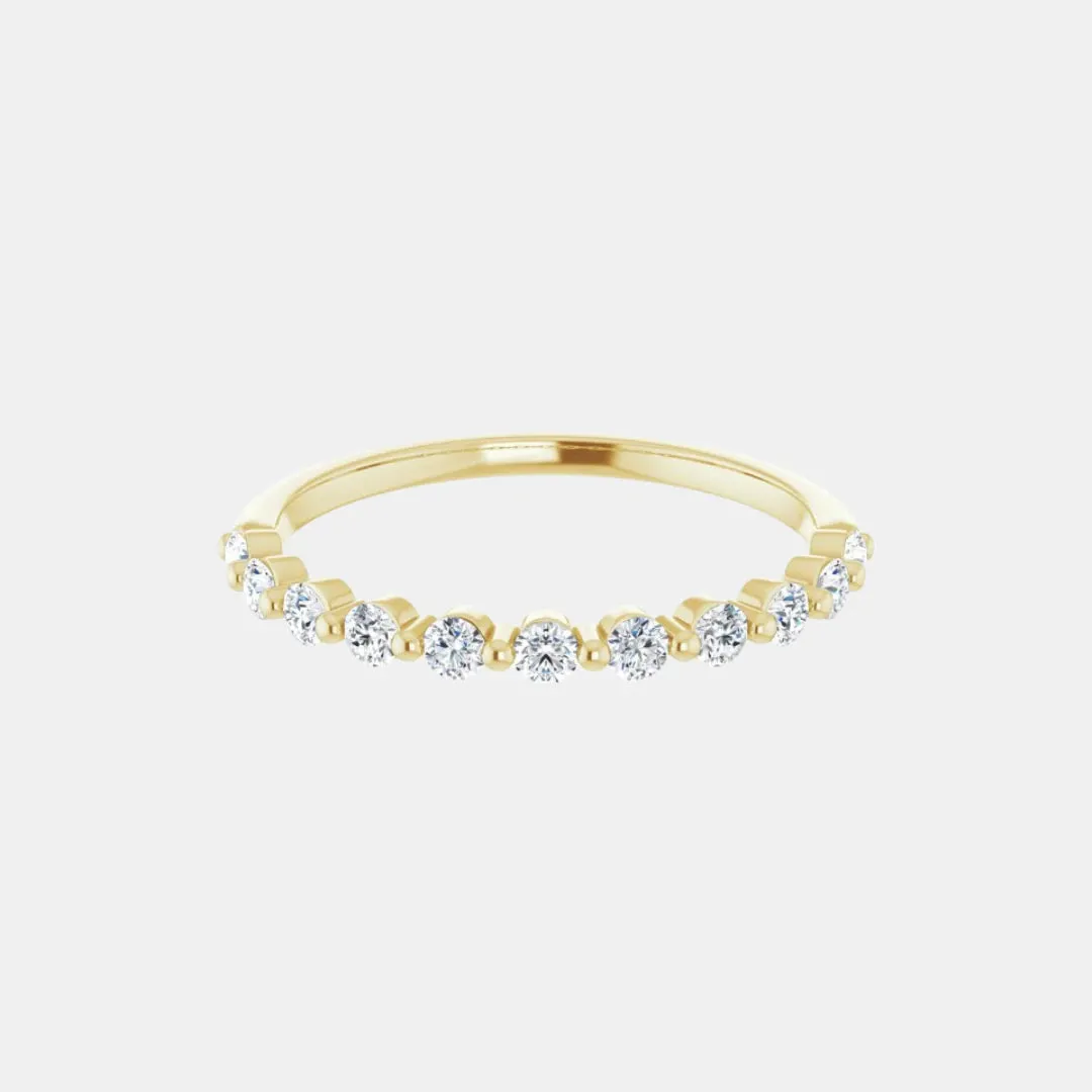 The Gold Single Prong Round Half Eternity