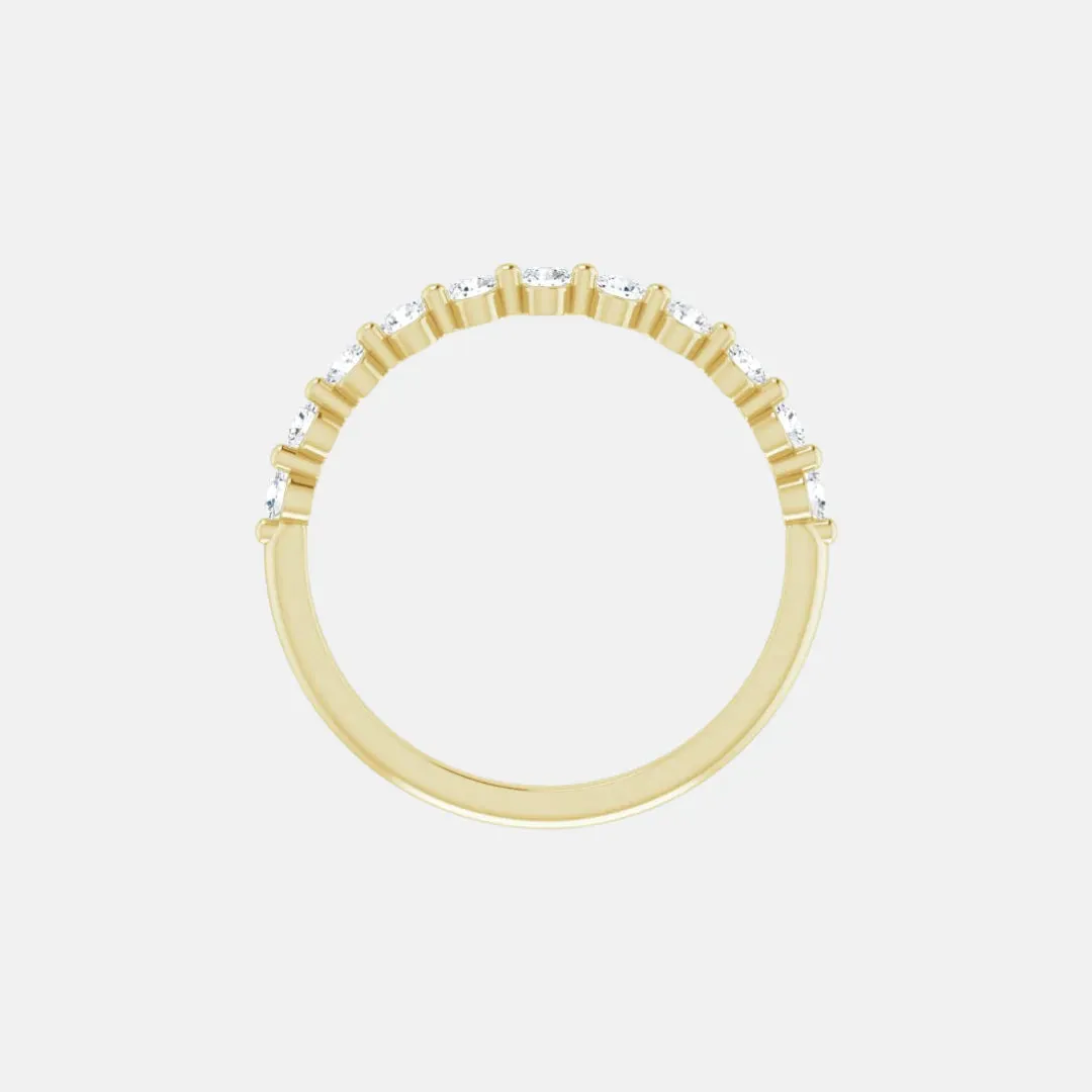 The Gold Single Prong Round Half Eternity