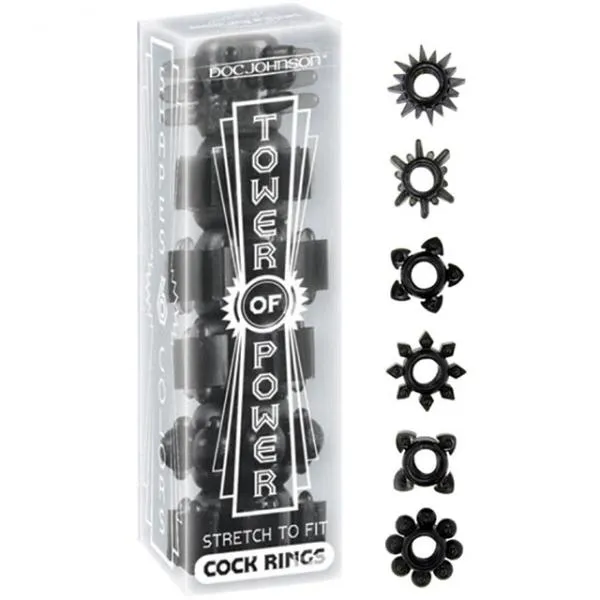 Tower Of Power C Rings 6 Pack - Black