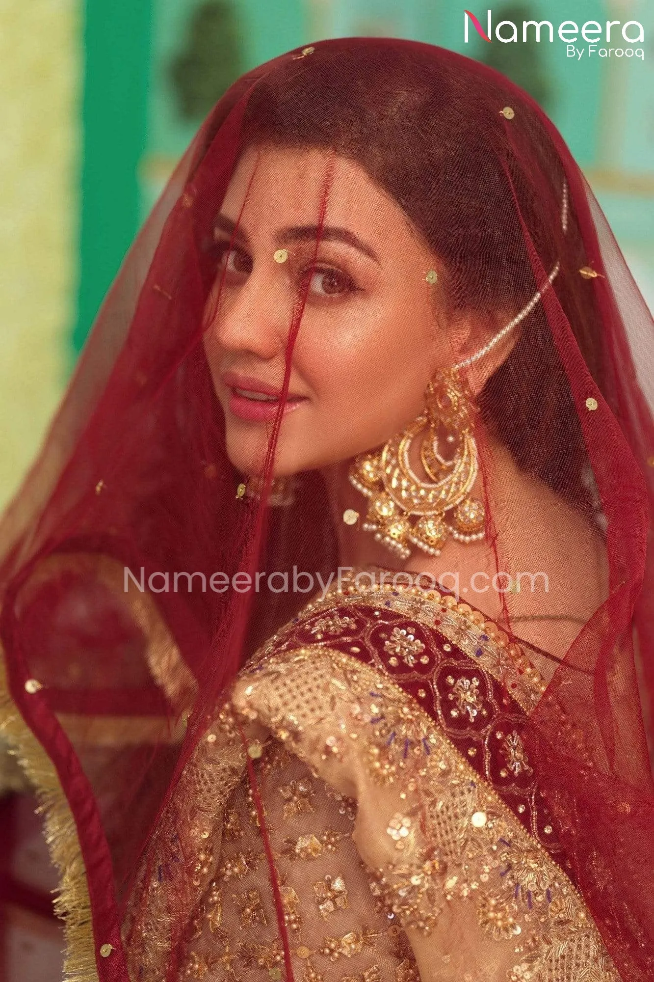 Traditional Golden Pakistani Bridal Dress Online #BS538