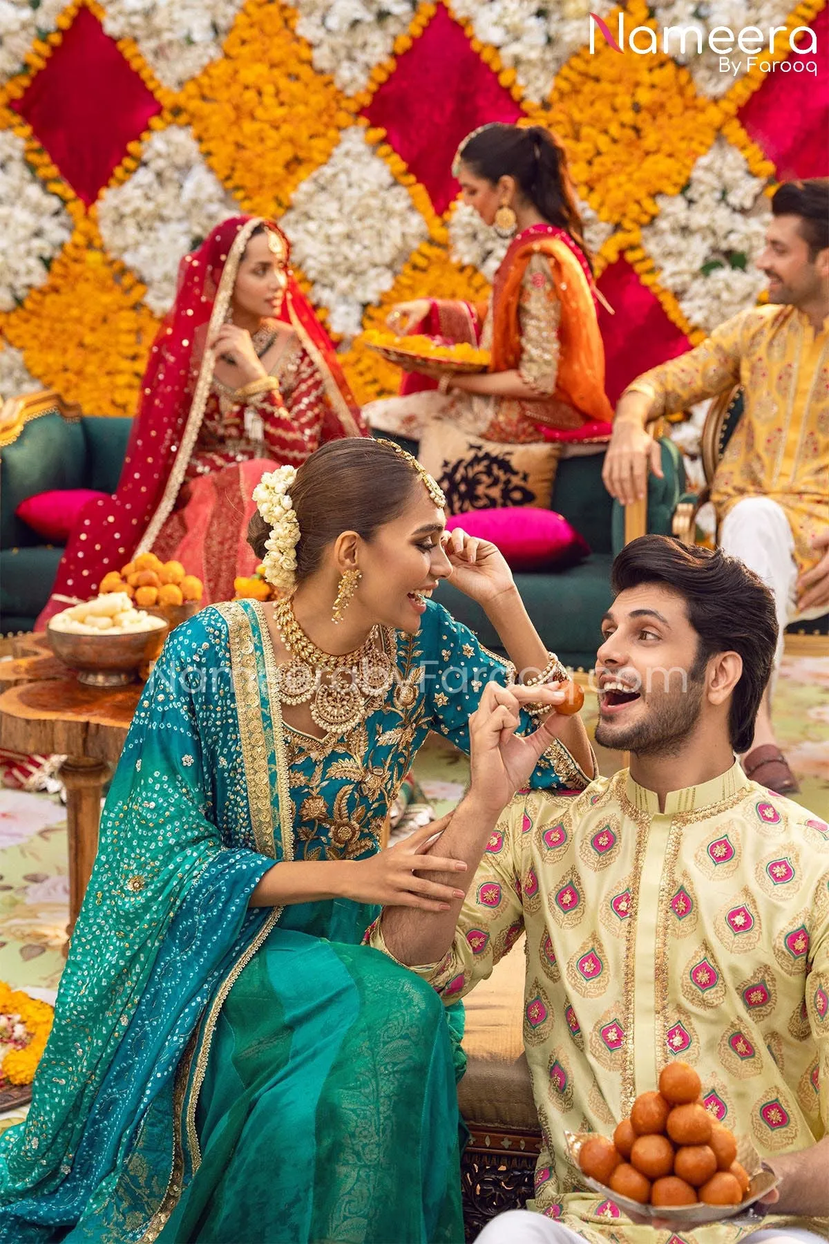 Traditional Pishwas and Dupatta Mehndi Dress #BS624