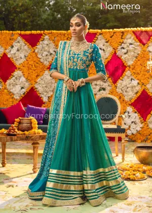 Traditional Pishwas and Dupatta Mehndi Dress #BS624