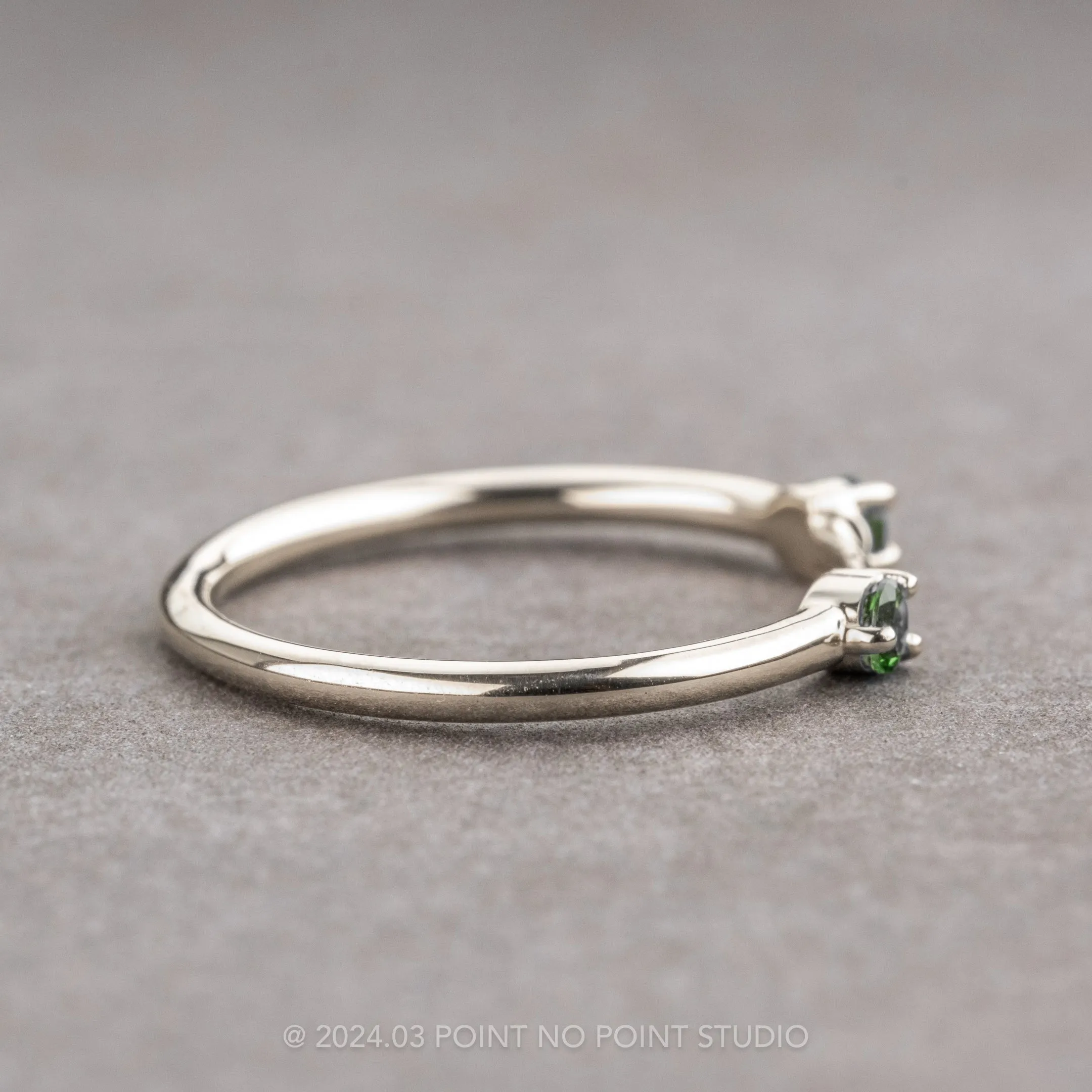Tsavorite Garnet Wedding Cuff, Harper Setting, Platinum