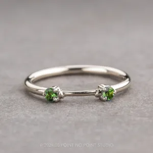 Tsavorite Garnet Wedding Cuff, Harper Setting, Platinum
