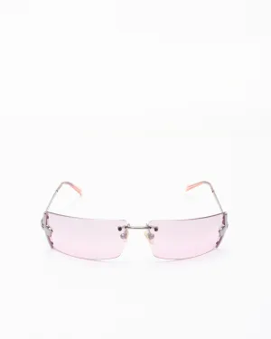 Versace Vintage Pink Lense Medusa Head Logo Sunglasses