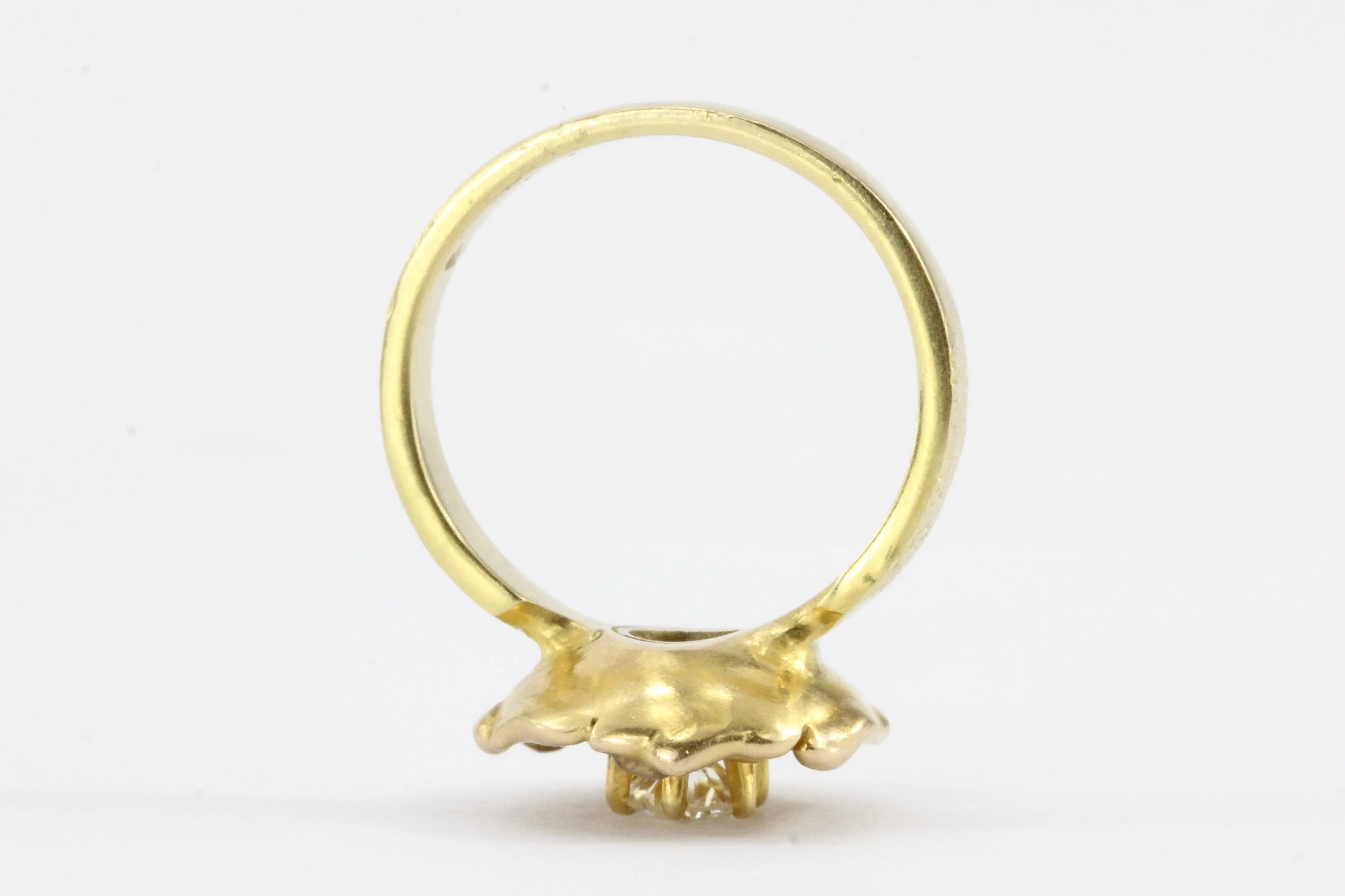 Vintage 14K Yellow Gold .32 CT Diamond Flower Ring