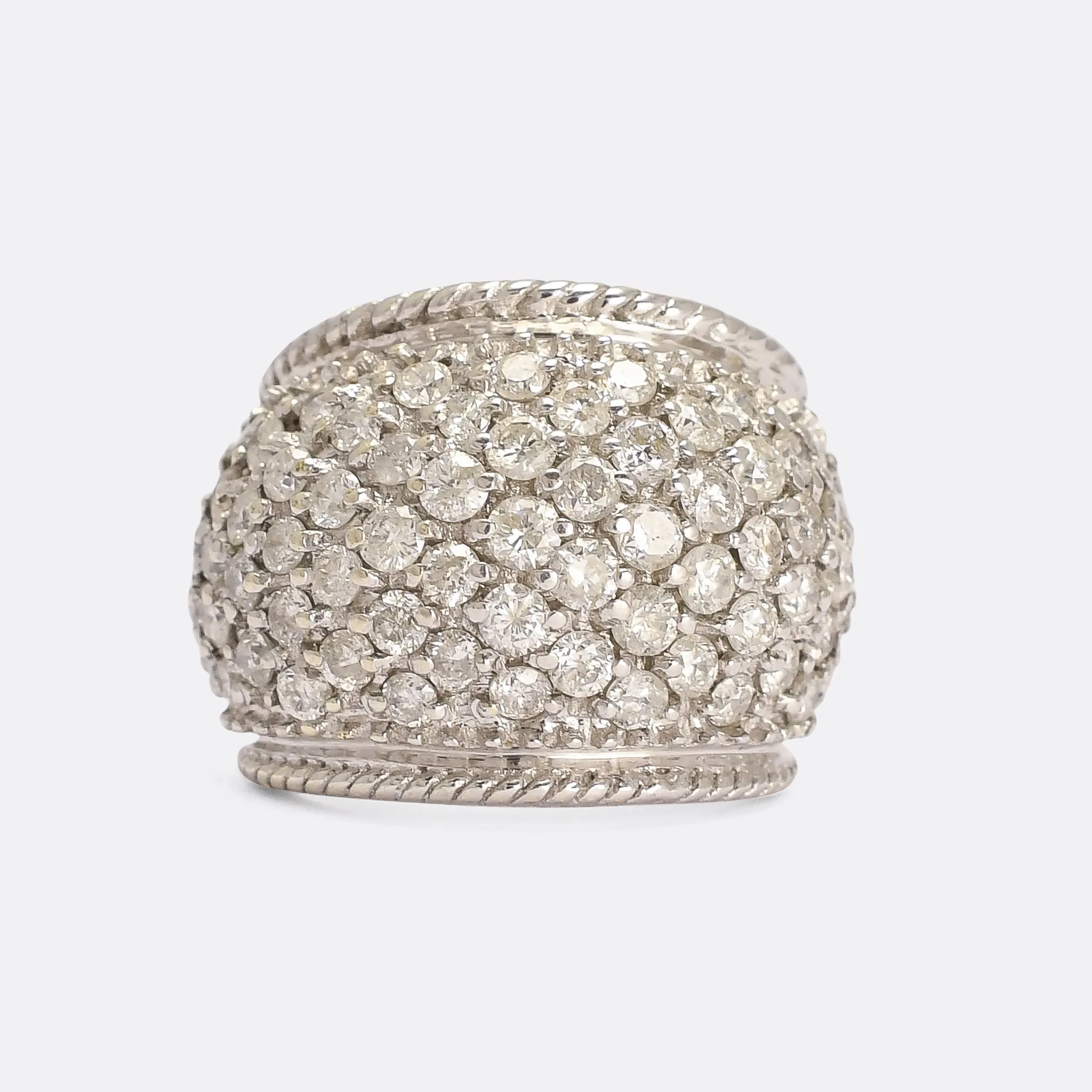 Vintage 1.8ct Pavé Diamond Bombé Ring