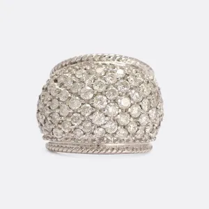 Vintage 1.8ct Pavé Diamond Bombé Ring