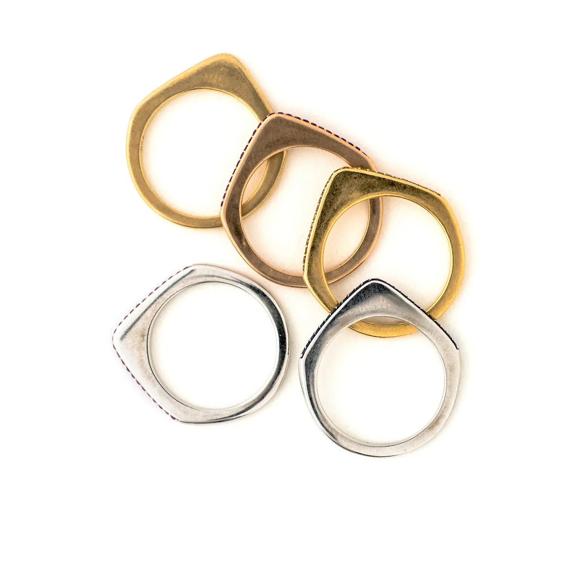 Vintage 18K Gold and Sapphire 70s Estate Stacking Rings