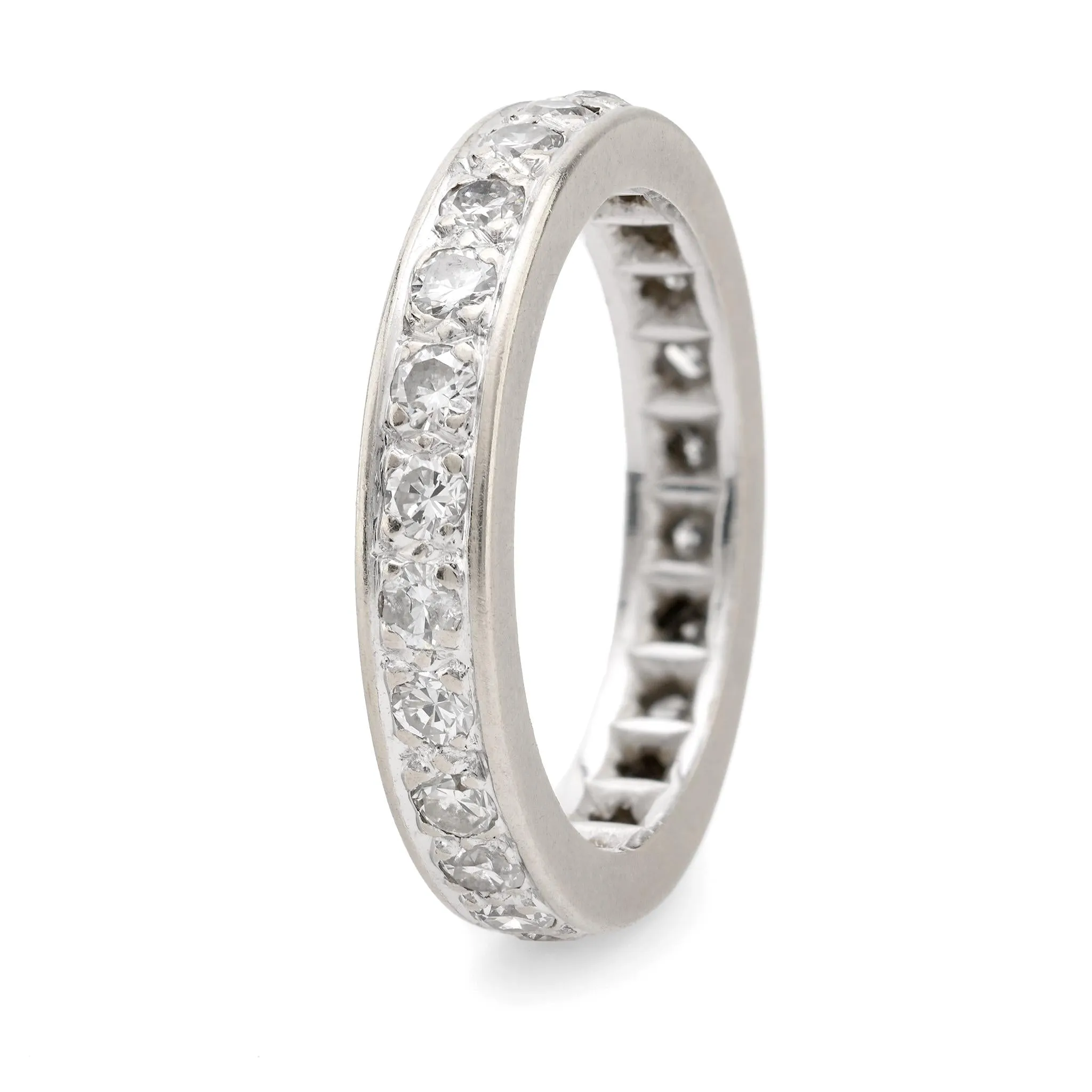 Vintage 18k white gold diamond eternity band