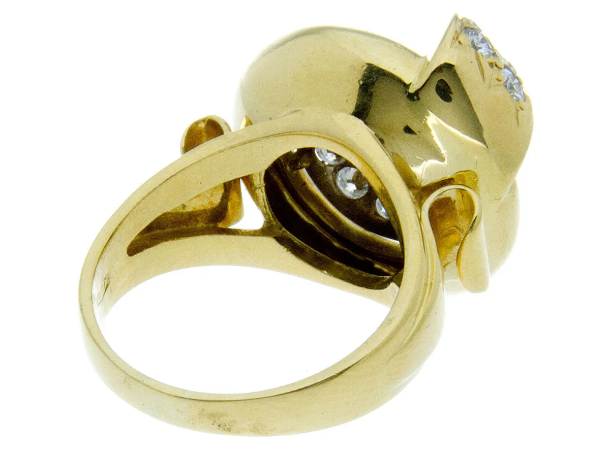 Vintage 1970s 18kt Diamond Bullseye Ring