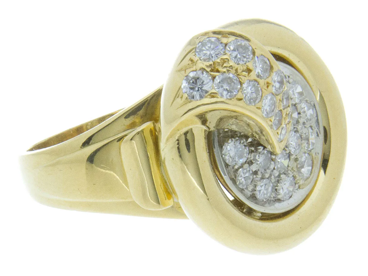 Vintage 1970s 18kt Diamond Bullseye Ring