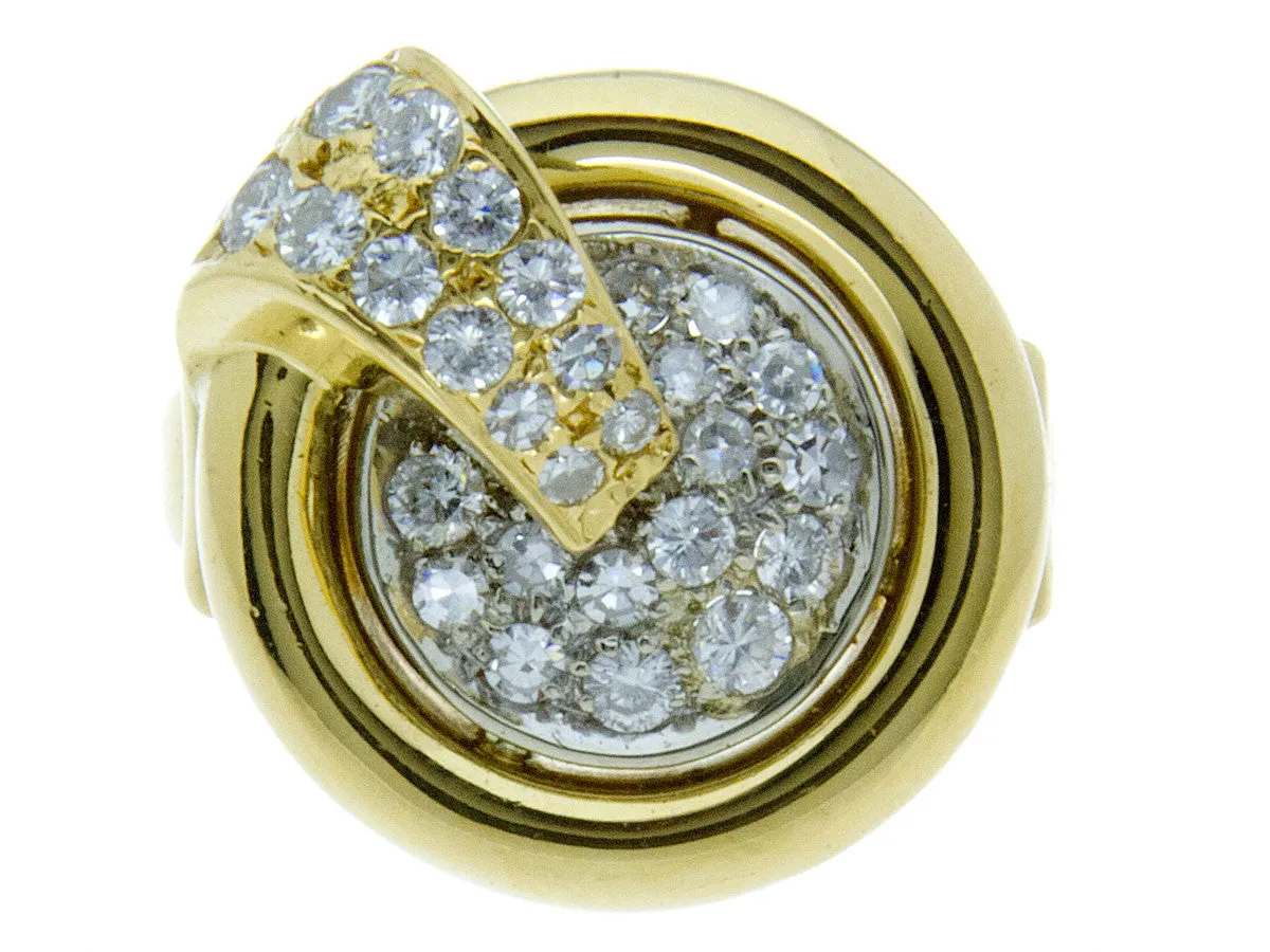 Vintage 1970s 18kt Diamond Bullseye Ring