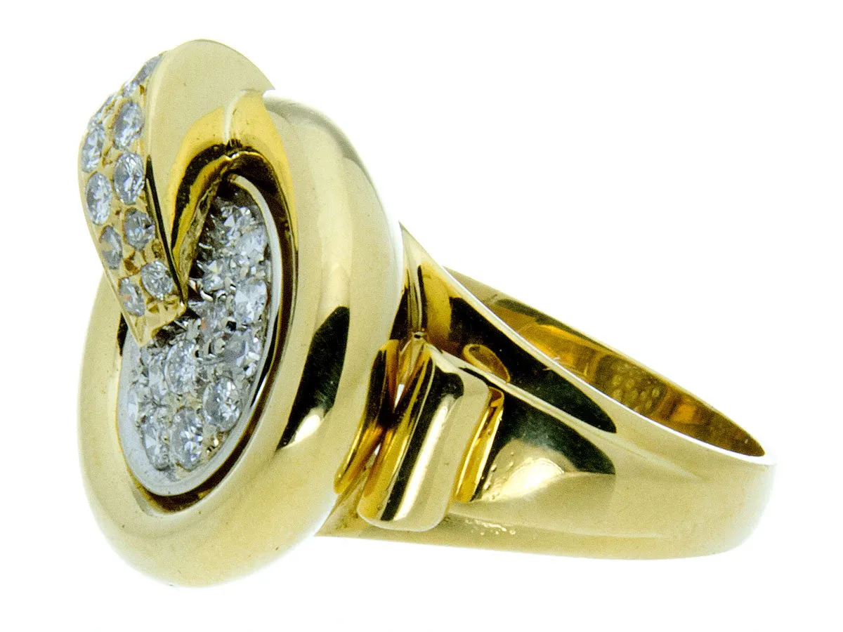 Vintage 1970s 18kt Diamond Bullseye Ring