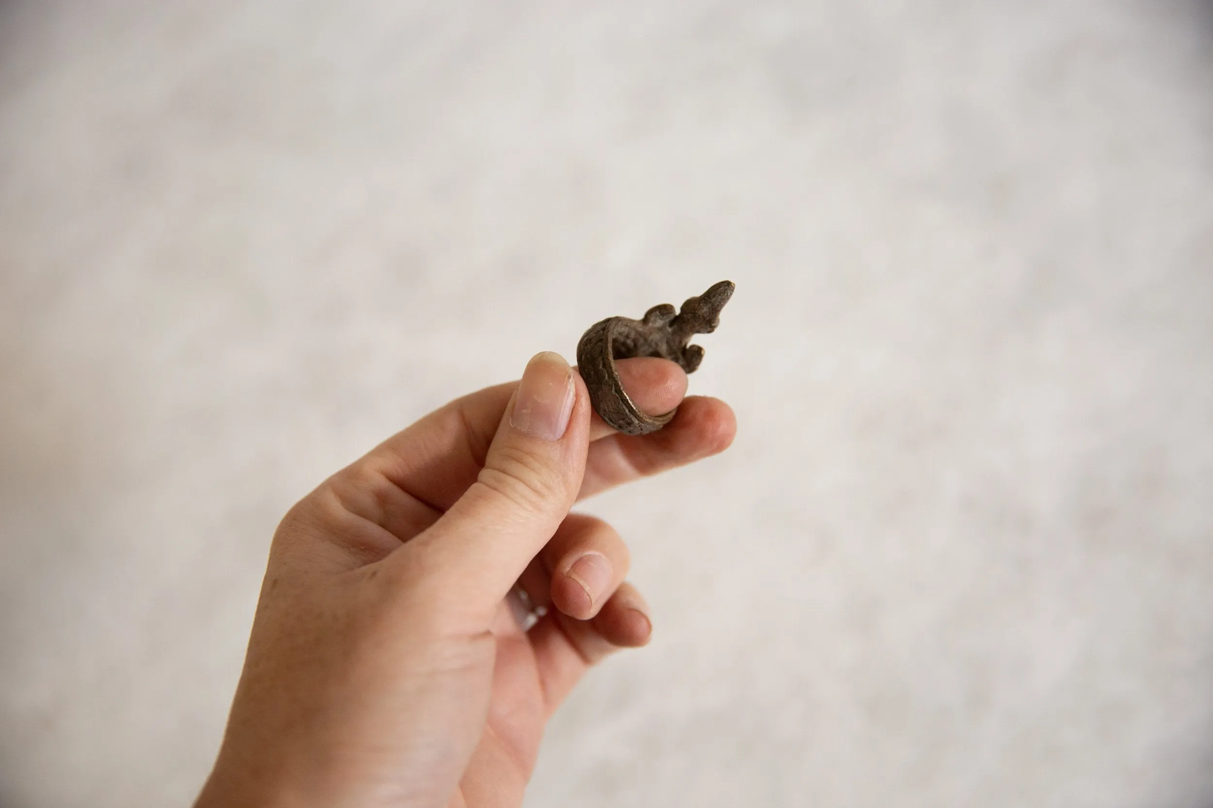 Vintage African Bronze Lizard Ring