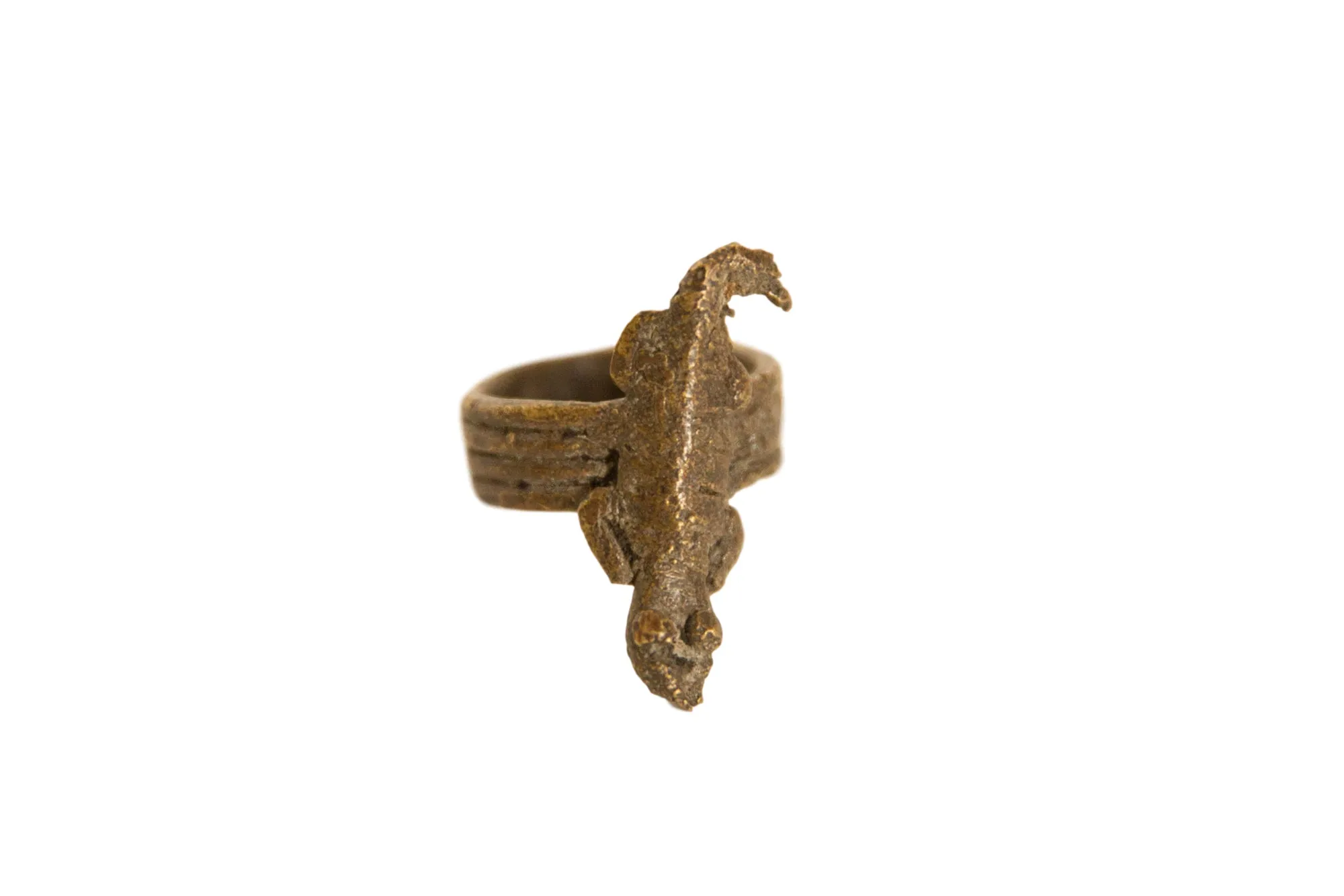 Vintage African Bronze Lizard Ring