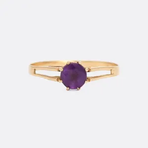 Vintage Amethyst Solitaire Ring