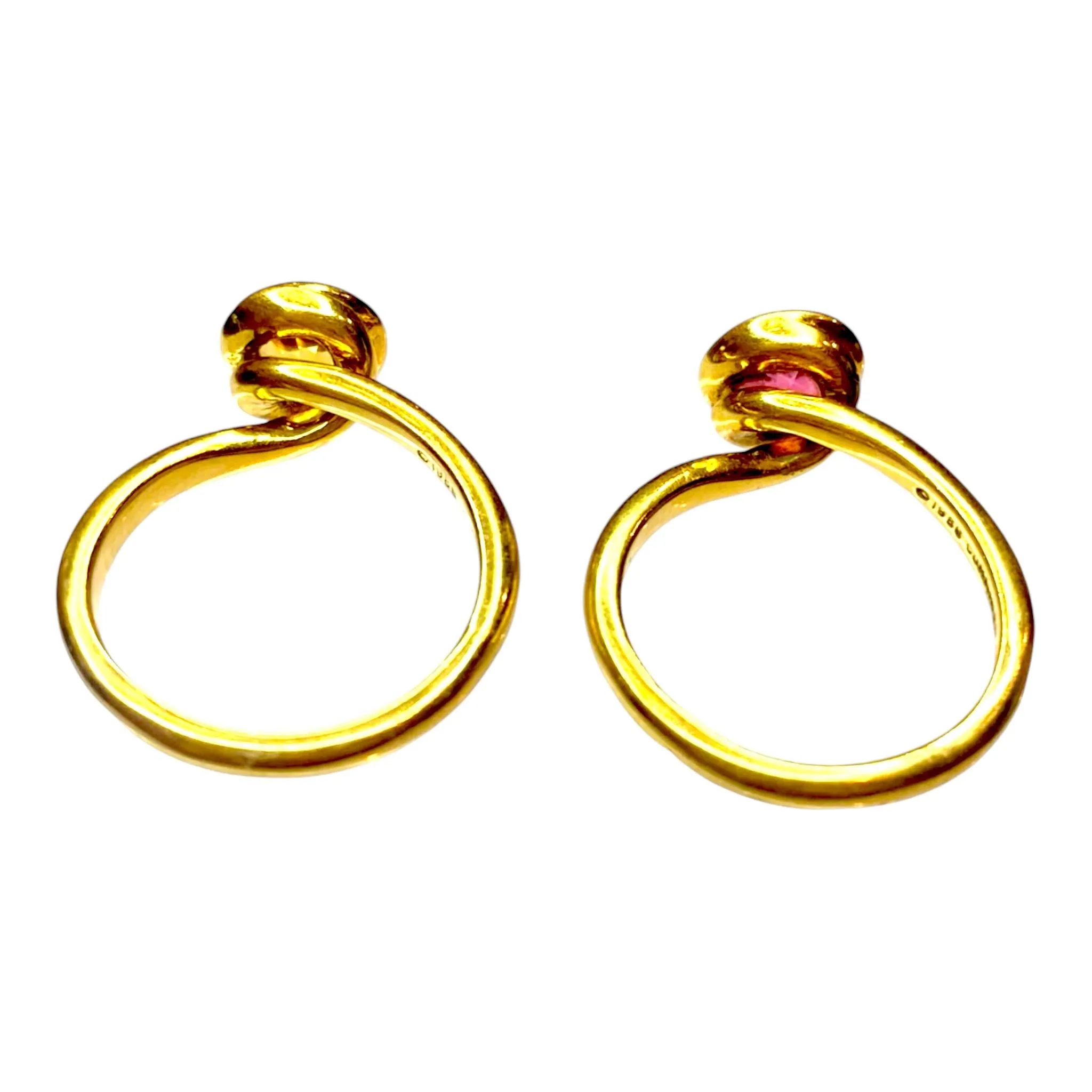 Vintage Angela Cummings 1986 18K Gold Stacking Rings Set of 2