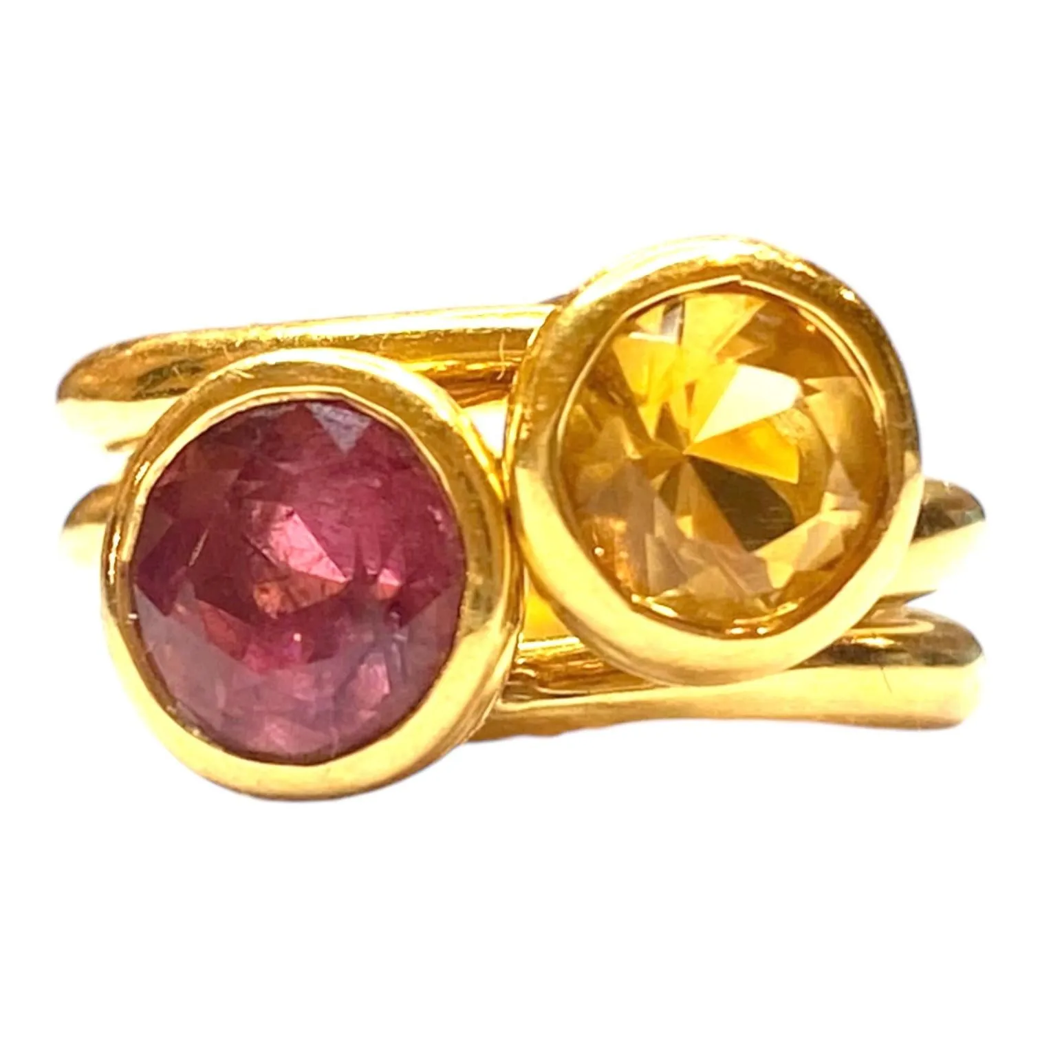 Vintage Angela Cummings 1986 18K Gold Stacking Rings Set of 2