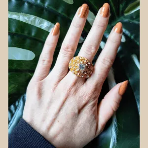 Vintage - Antique Gold Rhinestone Ring