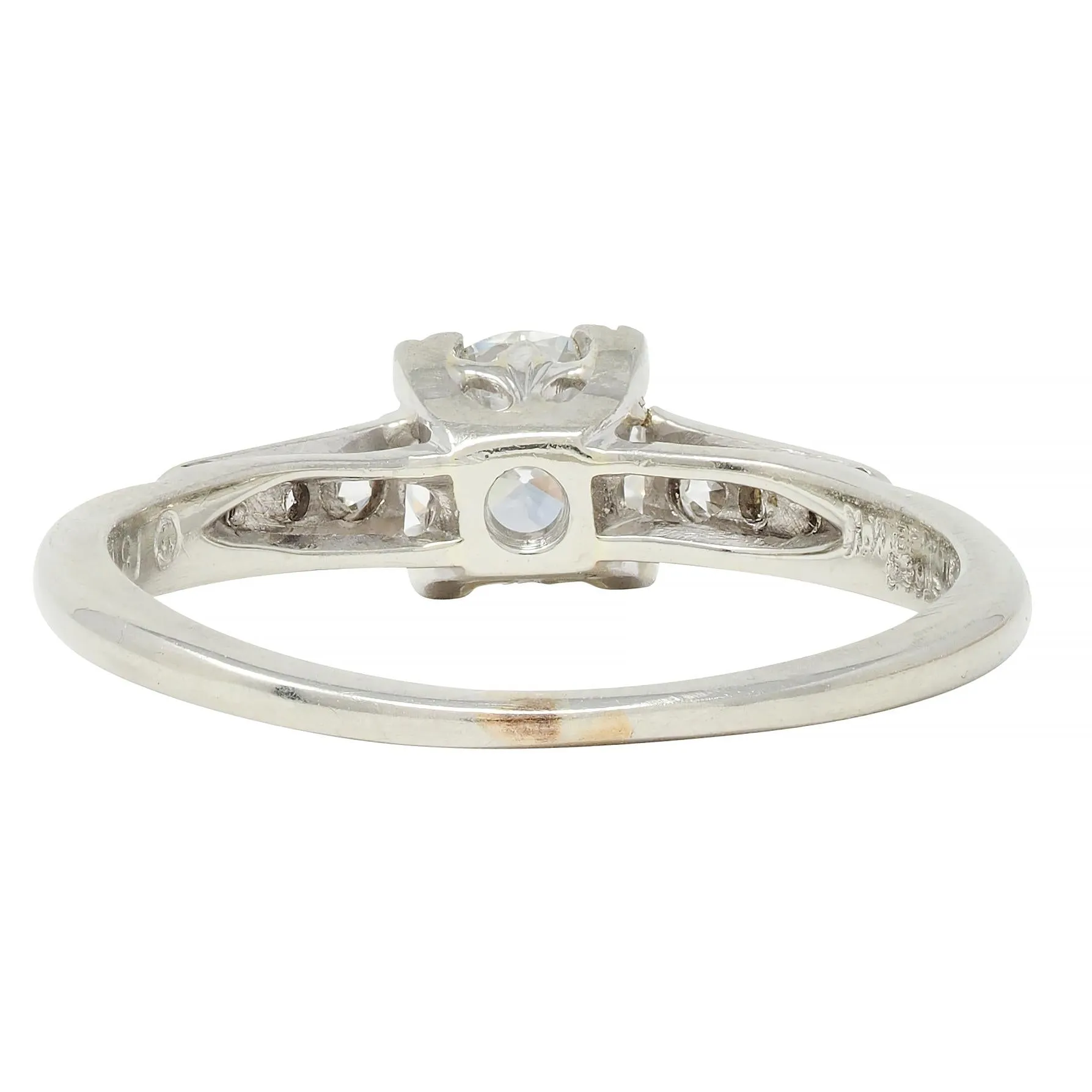 Vintage Art Deco 0.52 CTW Diamond 18 Karat White Gold Engagement Ring