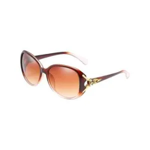 Vintage Carved Frame Butterfly Sunglasses - Camel Brown