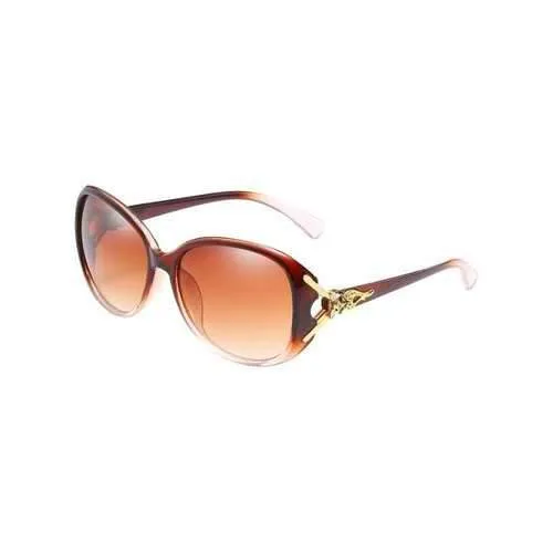 Vintage Carved Frame Butterfly Sunglasses - Camel Brown
