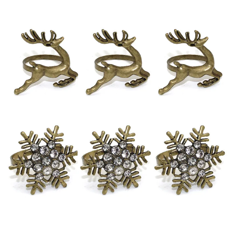 Vintage Christmas Napkin Rings Set of 6