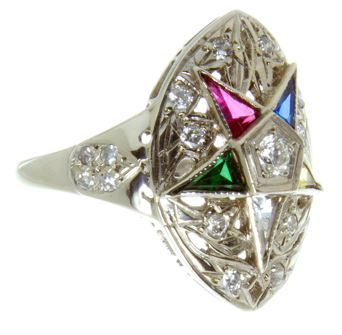 Vintage Diamond Eastern Star Ring