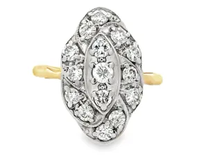 Vintage Diamond Ring 14k Yellow and White Gold